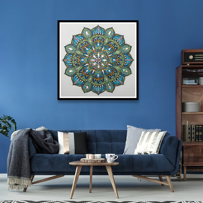 Green and Blue Mandala Special Shaped Drills Diamond Painting