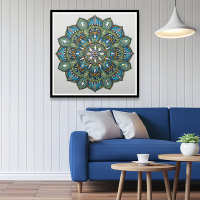 Green and Blue Mandala Special Shaped Drills Diamond Painting