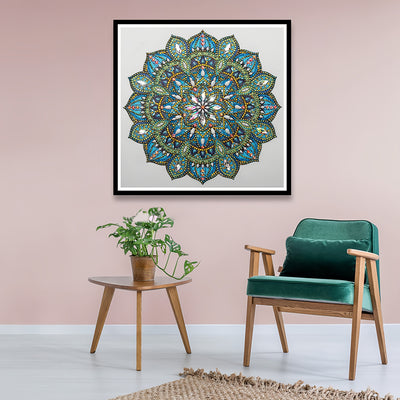 Green and Blue Mandala Special Shaped Drills Diamond Painting