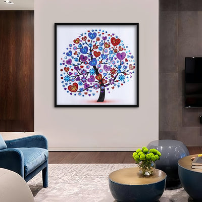 Colorful Heart Tree Special Shaped Drills Diamond Painting