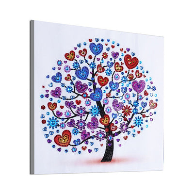 Colorful Heart Tree Special Shaped Drills Diamond Painting