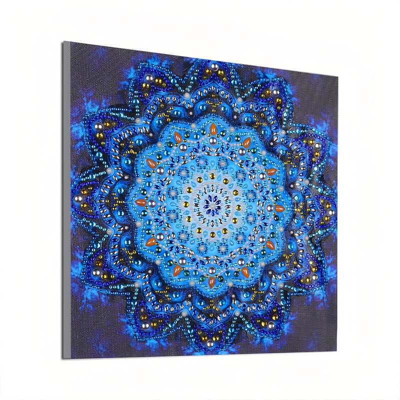 Shiny Blue Mandala Special Shaped Drills Diamond Painting