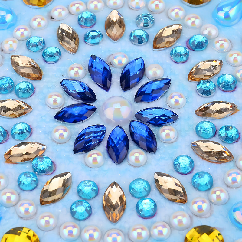 Shiny Blue Mandala Special Shaped Drills Diamond Painting