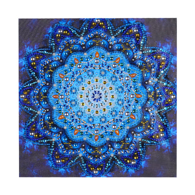 Shiny Blue Mandala Special Shaped Drills Diamond Painting