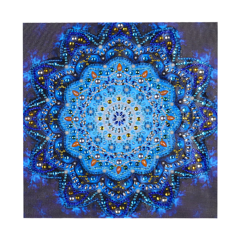 Shiny Blue Mandala Special Shaped Drills Diamond Painting