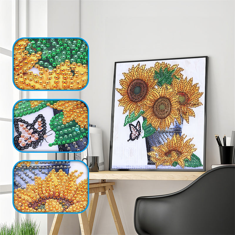 Sunflowers in Bucket Special Shaped Drills Diamond Painting