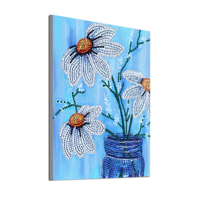 Daisy in Blue Vase Special Shaped Drills Diamond Painting