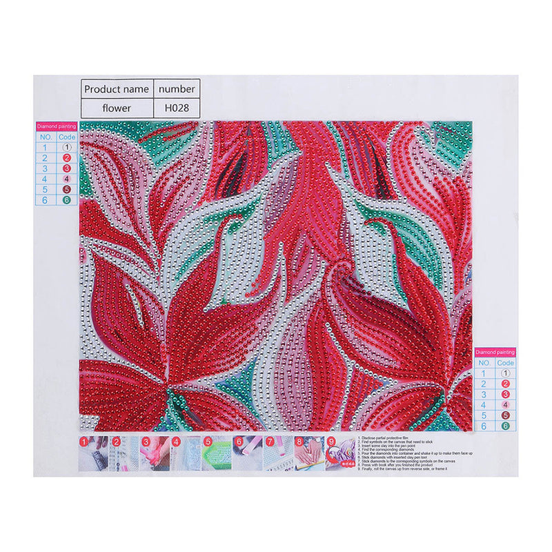 Abstract Red Lily Special Shaped Drills Diamond Painting