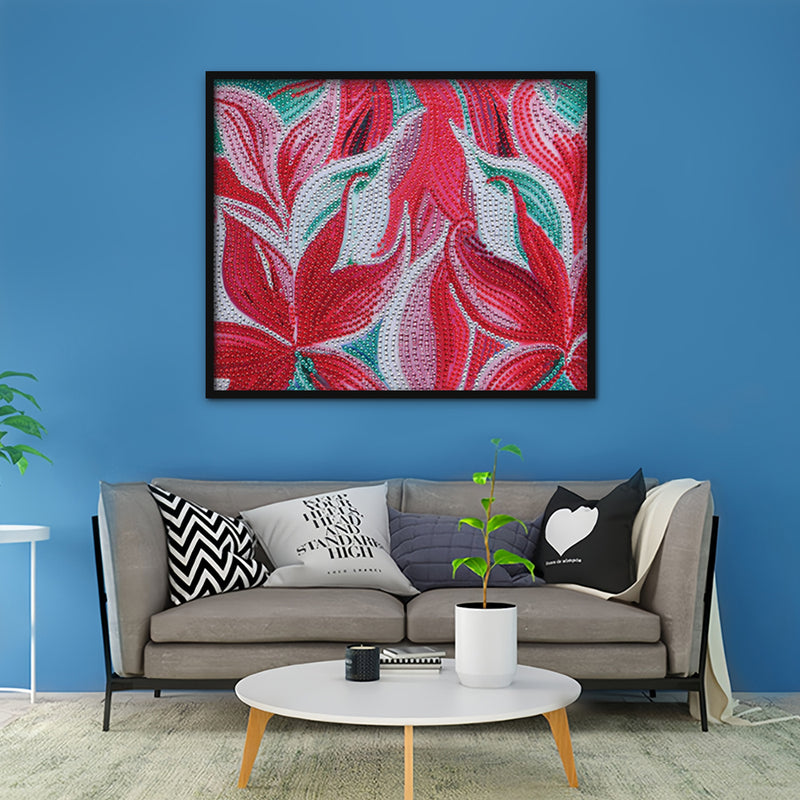 Abstract Red Lily Special Shaped Drills Diamond Painting