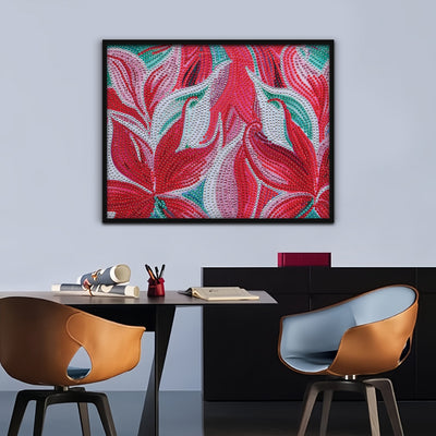 Abstract Red Lily Special Shaped Drills Diamond Painting