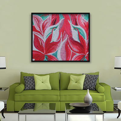 Abstract Red Lily Special Shaped Drills Diamond Painting