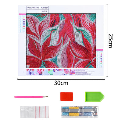 Abstract Red Lily Special Shaped Drills Diamond Painting