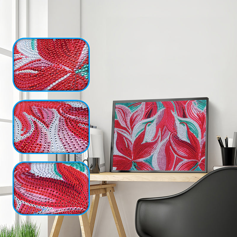 Abstract Red Lily Special Shaped Drills Diamond Painting