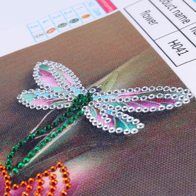 Lily and Dragonfly Special Shaped Drills Diamond Painting