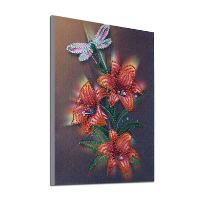 Lily and Dragonfly Special Shaped Drills Diamond Painting