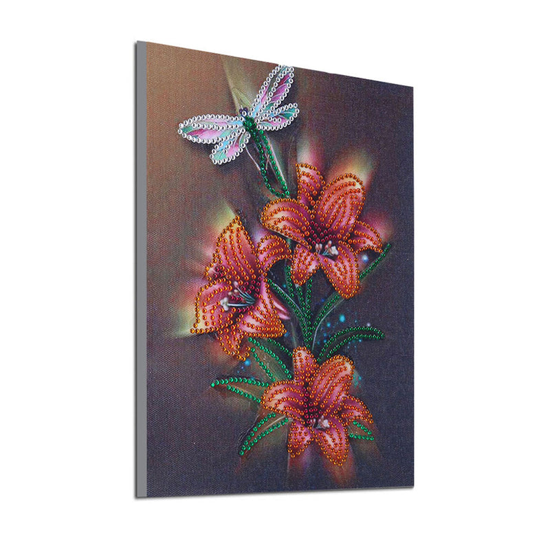 Lily and Dragonfly Special Shaped Drills Diamond Painting