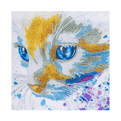 White and Yellow Cat Special Shaped Drills Diamond Painting