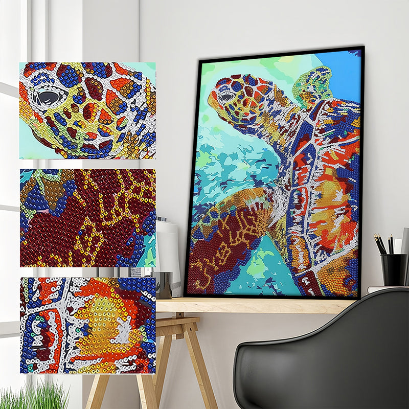 Colorful Turtle Special Shaped Drills Diamond Painting