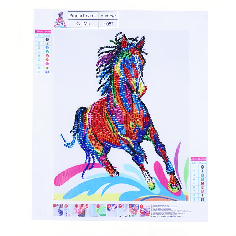 Colorful Running Horse Special Shaped Drills Diamond Painting