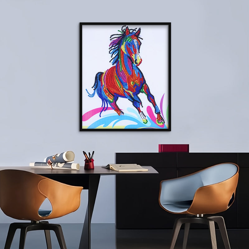 Colorful Running Horse Special Shaped Drills Diamond Painting