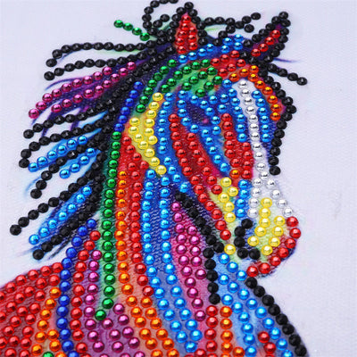 Colorful Running Horse Special Shaped Drills Diamond Painting