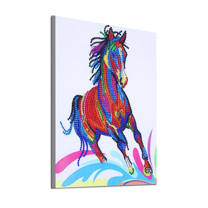 Colorful Running Horse Special Shaped Drills Diamond Painting