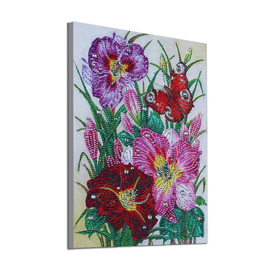 Red and Pink Flower Special Shaped Drills Diamond Painting