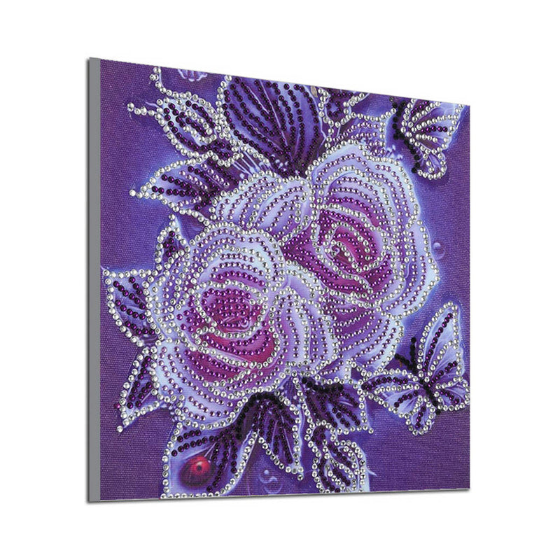 Two Roses and Butterflies Special Shaped Drills Diamond Painting