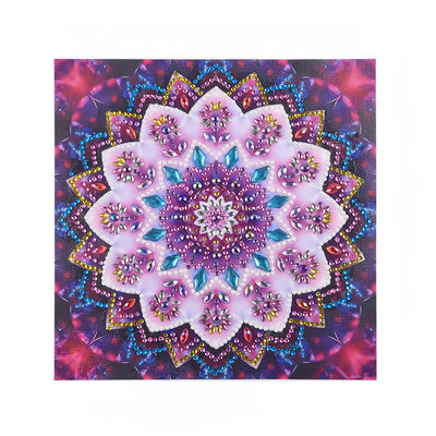 Pink Flower Mandala Special Shaped Drills Diamond Painting