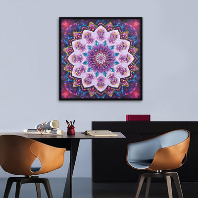 Pink Flower Mandala Special Shaped Drills Diamond Painting