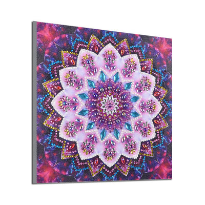 Pink Flower Mandala Special Shaped Drills Diamond Painting