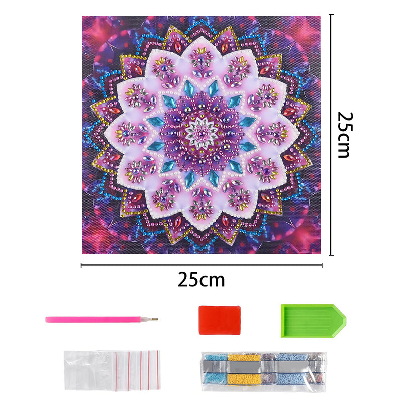 Pink Flower Mandala Special Shaped Drills Diamond Painting