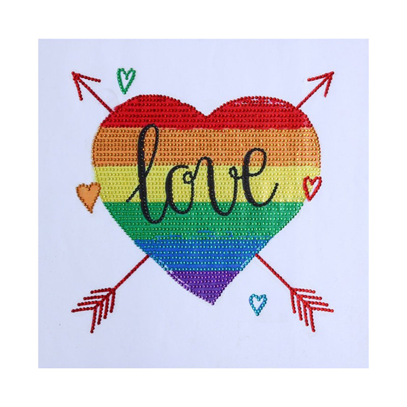 Rainbow Heart with Arrow Special Shaped Drills Diamond Painting