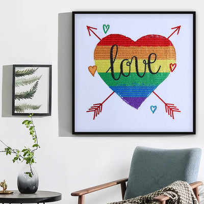 Rainbow Heart with Arrow Special Shaped Drills Diamond Painting