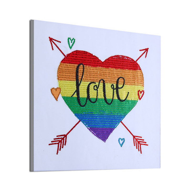 Rainbow Heart with Arrow Special Shaped Drills Diamond Painting