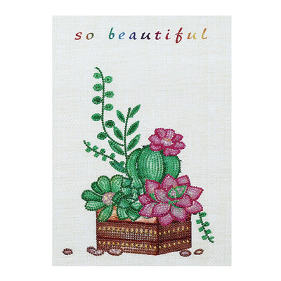 Flowering Cactus Special Shaped Drills Diamond Painting