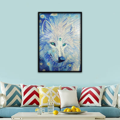 White Wolf King Special Shaped Drills Diamond Painting