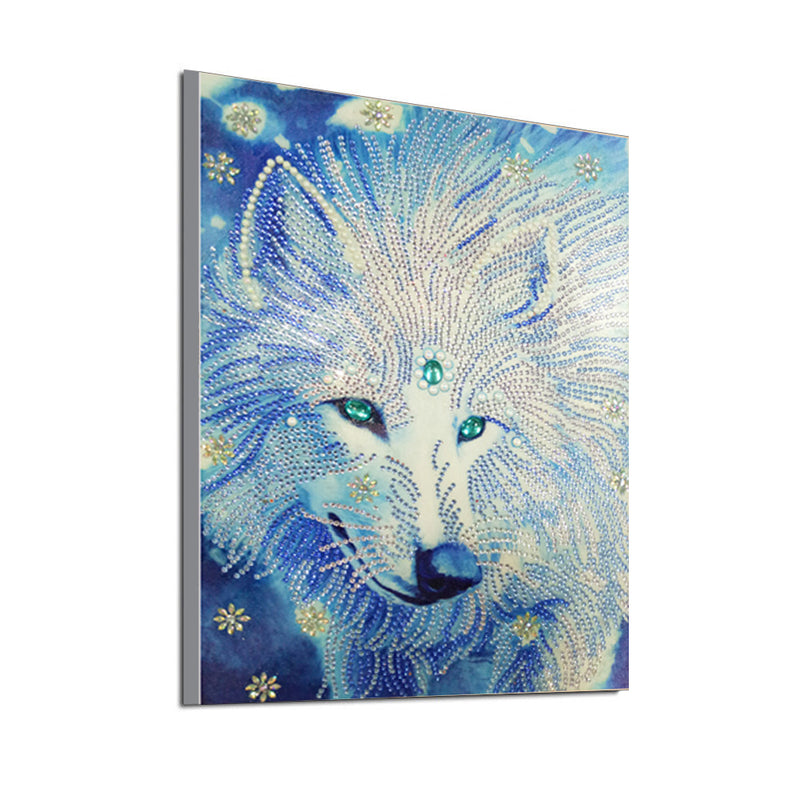 White Wolf King Special Shaped Drills Diamond Painting