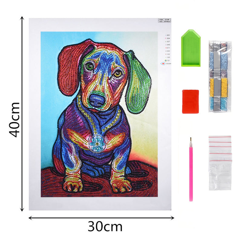 Sad Little Dachshund Special Shaped Drills Diamond Painting