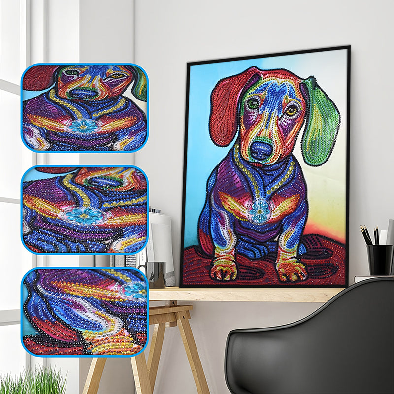 Sad Little Dachshund Special Shaped Drills Diamond Painting