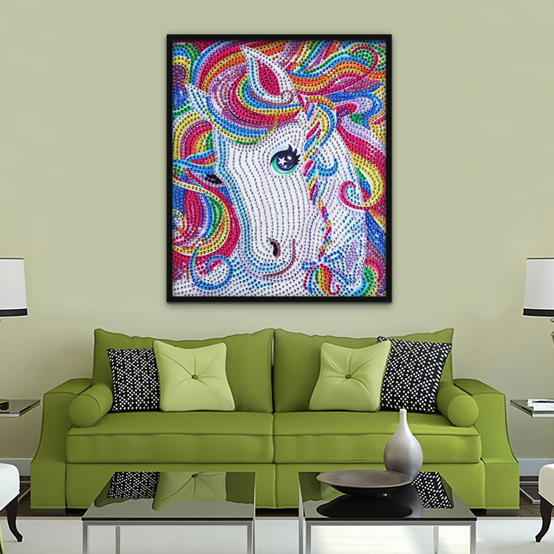 Rainbow Hair Horse Special Shaped Drills Diamond Painting