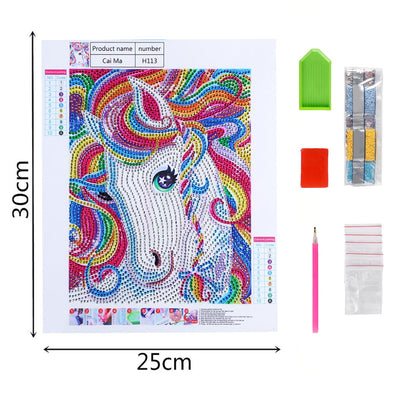 Rainbow Hair Horse Special Shaped Drills Diamond Painting