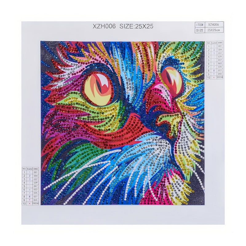 Colorful Cat Special Shaped Drills Diamond Painting