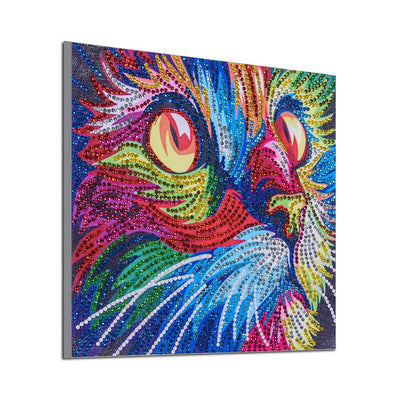 Colorful Cat Special Shaped Drills Diamond Painting