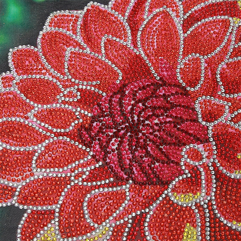 Red Chrysanthemum Special Shaped Drills Diamond Painting