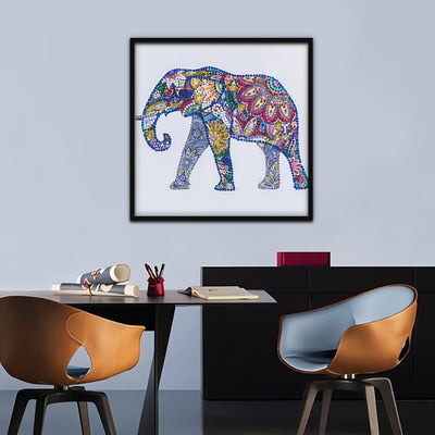 Colorful Flower Elephant Special Shaped Drills Diamond Painting