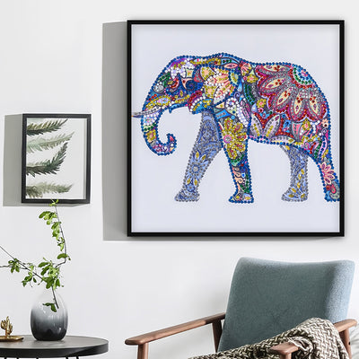 Colorful Flower Elephant Special Shaped Drills Diamond Painting