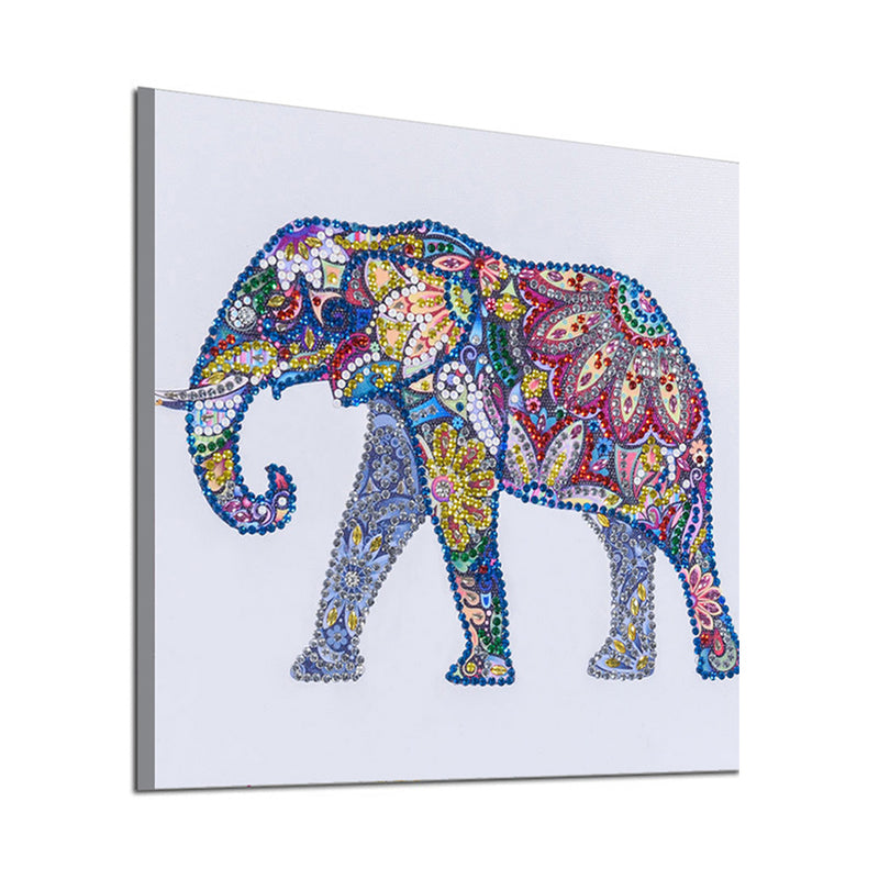 Colorful Flower Elephant Special Shaped Drills Diamond Painting