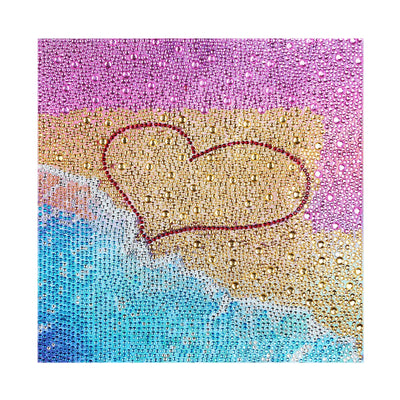 Heart Shape on the Beach Special Shaped Drills Diamond Painting