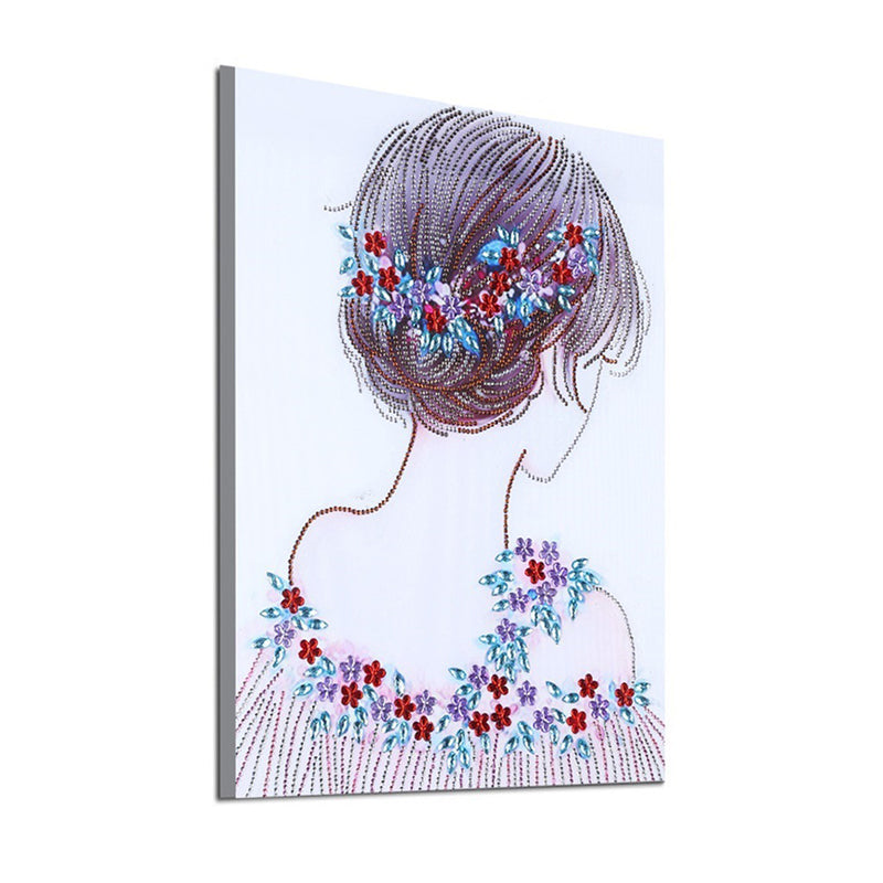 Flower Girl Back View Special Shaped Drills Diamond Painting